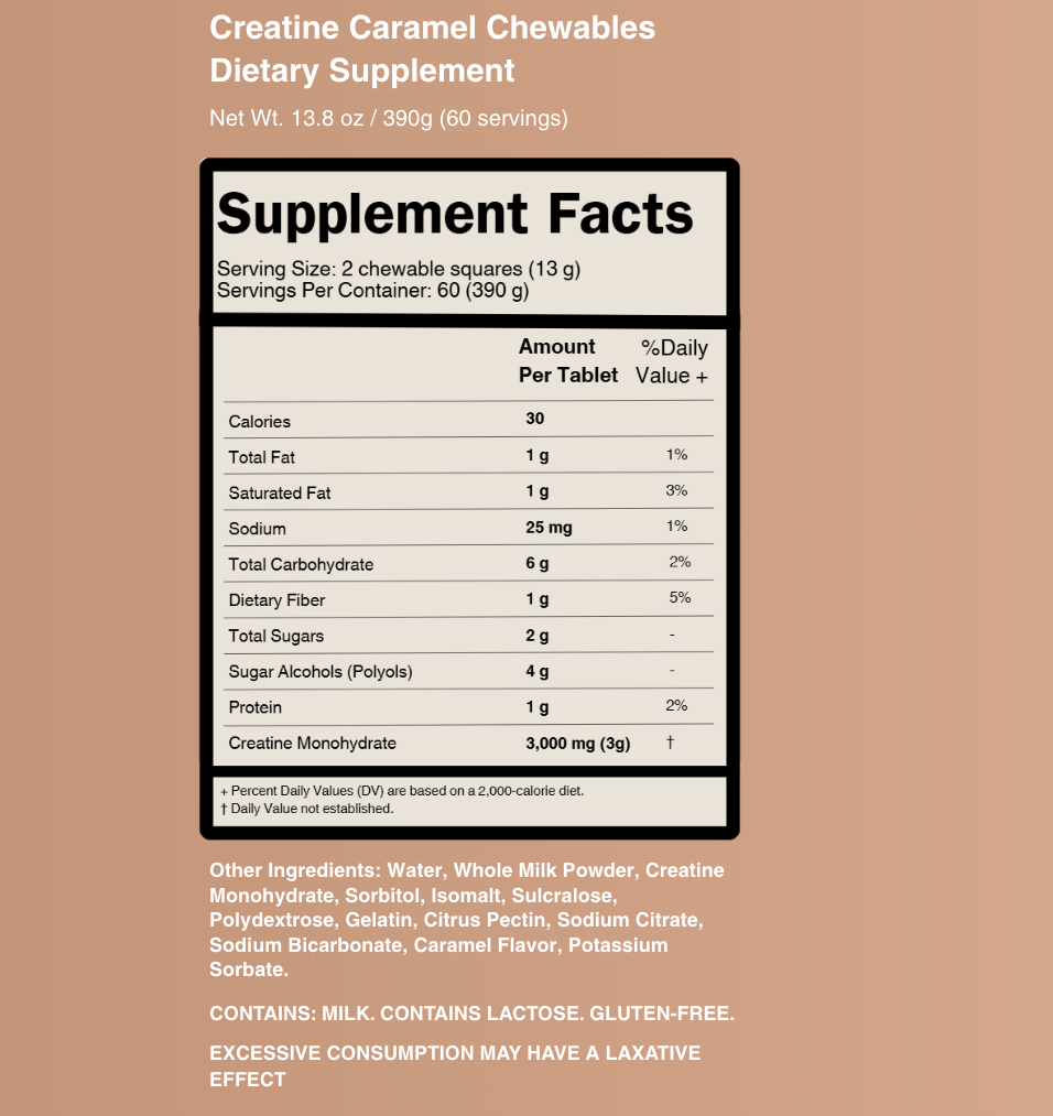 Auramel Creatine Monohydrate Caramel Chewables